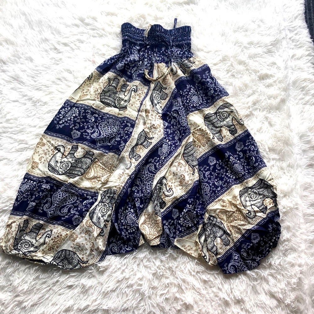 Aladdin pants. Elephant patterned. Handmade